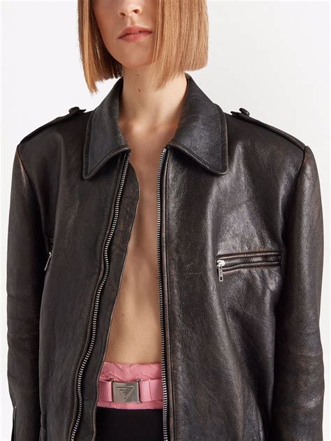 prada lederjacke mariner|prada leather jacket for women.